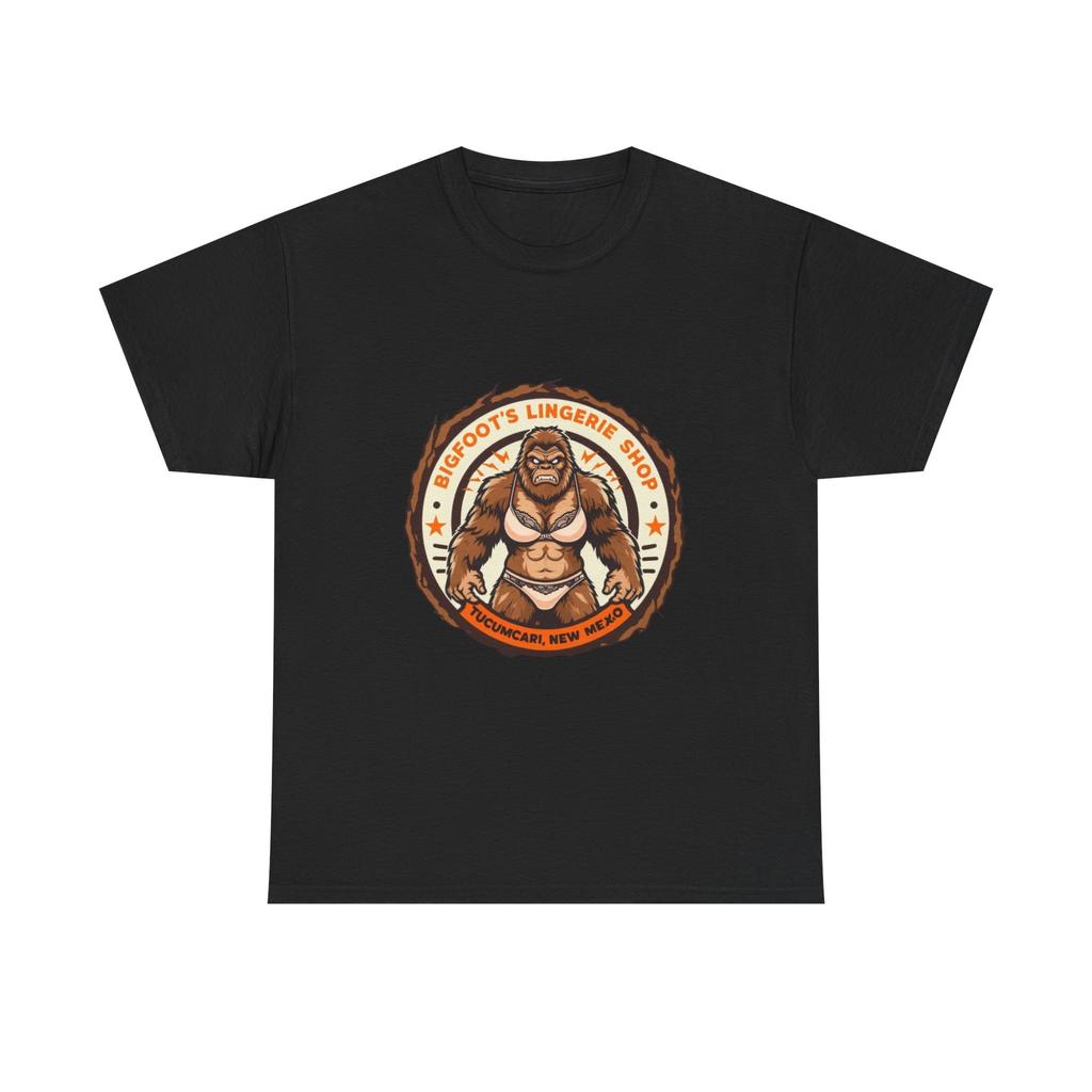 Bigfoot's Lingerie Shop Funny Logo T-Shirt for Sasquatch Fans Cryptid lovers