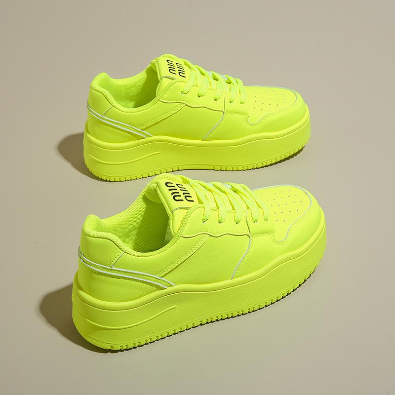 Fashion Autumn Leather Pink Platform Sneakers Thick Sole Chunky Shoes Women 2024 Slip On Lace-up Fashion Casual Outdoors Walking Shoes