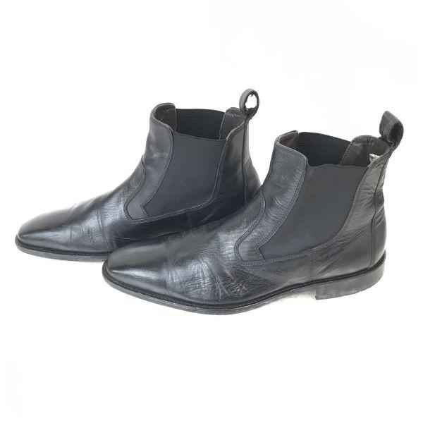 Deutschland Lloyd Leder Side Gore Stiefel 7F 25.5 Schwarz Kurz(GEBRAUCHT)