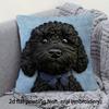 1pc Cute Black Poodle Plush Pillow Cover 45.72x45.72 Cm - Soft Short Plush with Zipper Closure, Machine Washable, Non-Realistic Embroidery, Perfect Fo