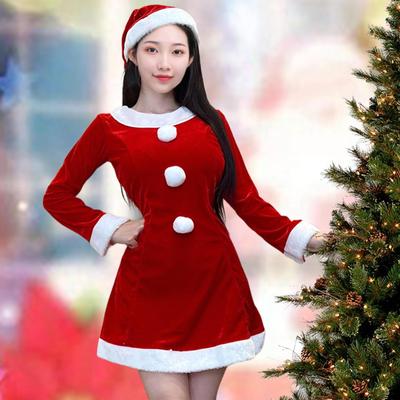 Damen Weihnachtsmannkostüm Kleid Partykleidung für Rollenspiele
