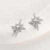 14k Gold-Plated Star Cross Diamond Pendant for DIY Jewelry