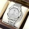 X-GEQCK New Three-Eye Six-Hand Moon Phase Stainless Steel Band Automatic Men's Watch Luxury Watches for Men's Fashion