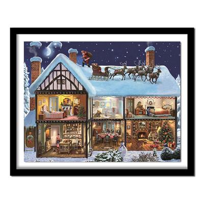 Ricamo Diamante 5d Fai da Te Casa di Natale Pittura Diamante Punto Croce Strass Quadrato Completo Decorazione