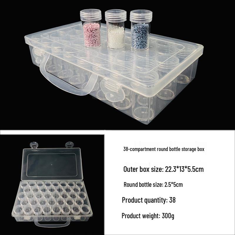 Glass Seed Bead Organizer: 64-Compartment Transparent DIY Jewelry Storage Box