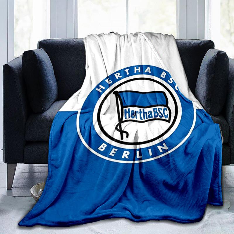 Coperta con stemma Hertha BSC Berlin Adatta per Divani, Letti, Uffici e Campeggio - Regalo Perfetto per Halloween Natale