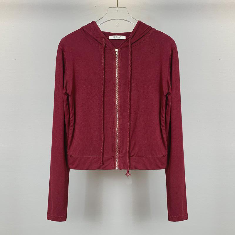 

Тондэмун облегающий топ-труба и куртка с капюшоном, комплект из двух предметов, Южная Корея One Size