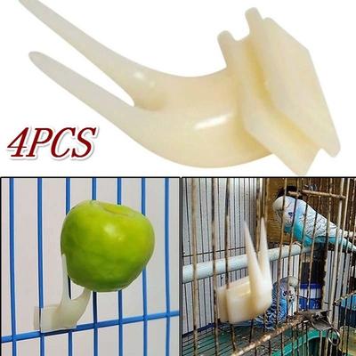 4 τεμάχια Birds Parrots Fruit Fork Pet Supplies Πλαστική βάση τροφών που ταΐζεται με προμήθειες για κατοικίδια σε κλουβί