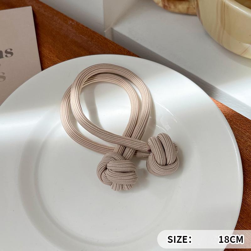 New Women Coffee Color Chinese Knot Hairband Hair Accessories Ponytail Elastic Hair Ties for Girls Hair Rope