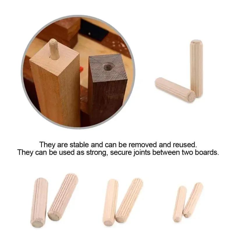 100/50 stücke Holzbearbeitung Dübel Handwerk Dübel Pins Stangen Set Möbel Beschlag Dübel Pin Holz Schrank Schublade Runde Geriffelte Holz