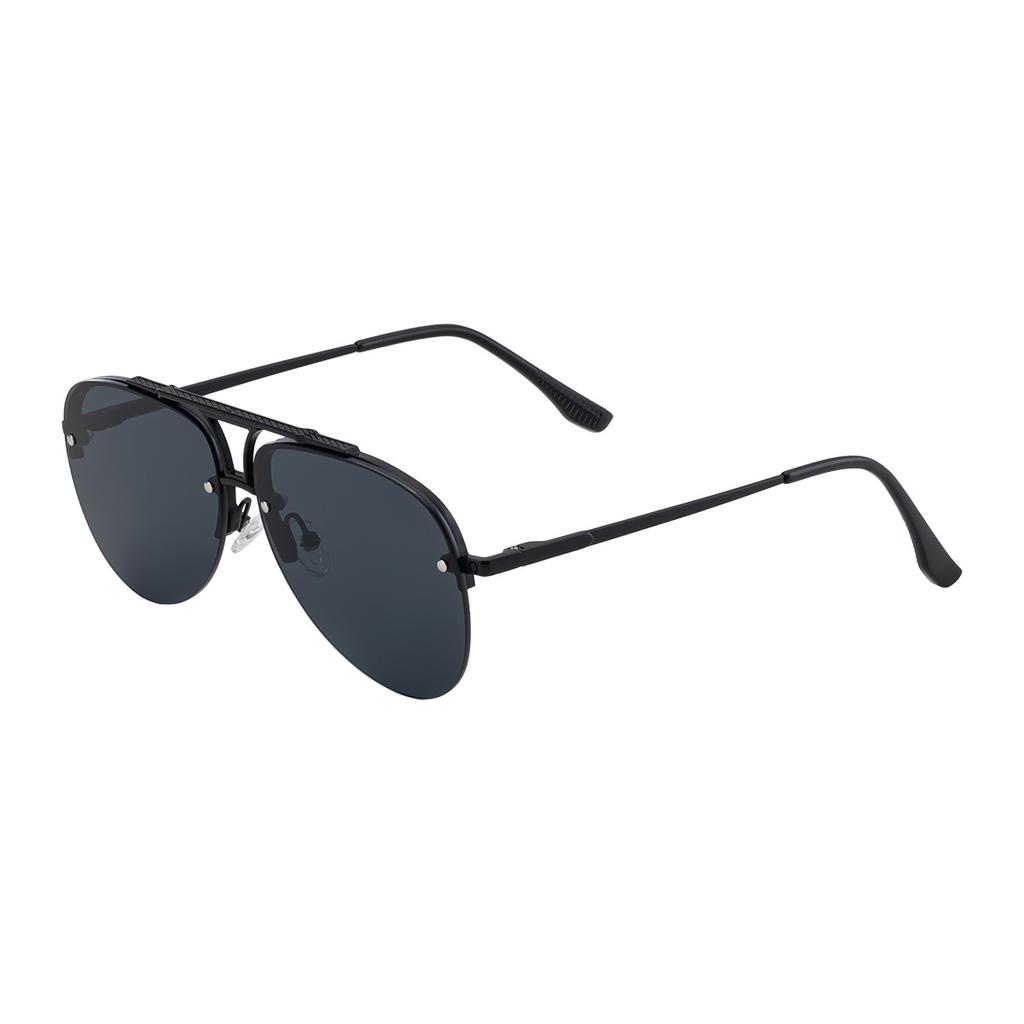 JYL TS Men's Semi-Rimless Aviator - Double-Bridge Metal Sunglasses KSL-98338