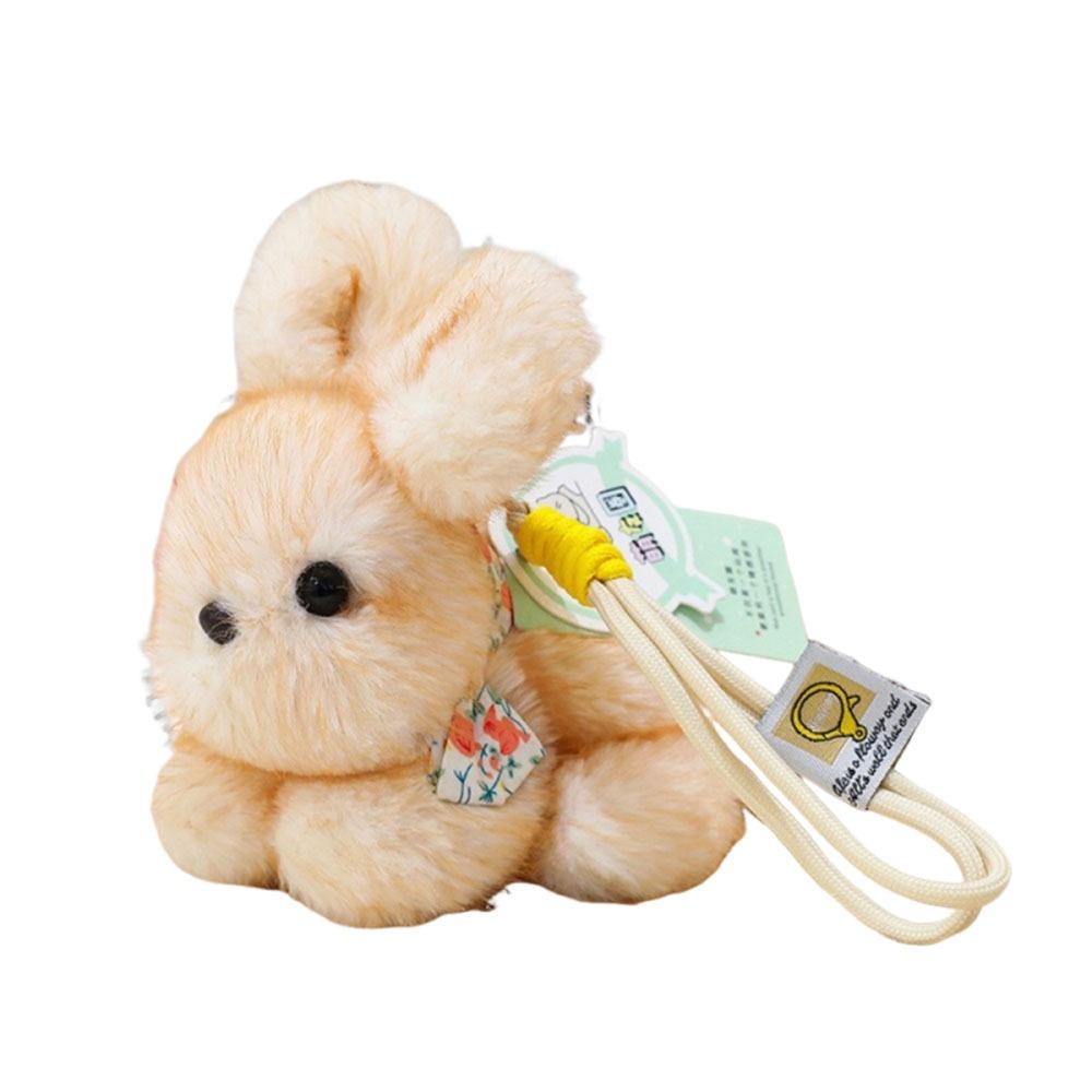 Decoration Plush Bow Rabbit Keychain Plush Material Bunny Bag Pendant Stuffed Keychain  Couple
