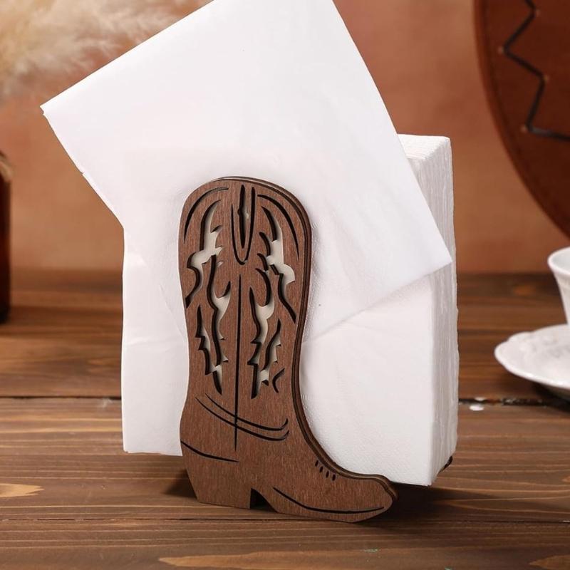Authentic 3D Wood Boot Letter Holders And Napkin Storage With Open Structure Desk Organizers For Easy Access