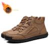 Men’s Hiking Boots Black Brown Casual Retro Leather Men’s Outdoor Handmade Boots for Men Plus Size winter warm boots