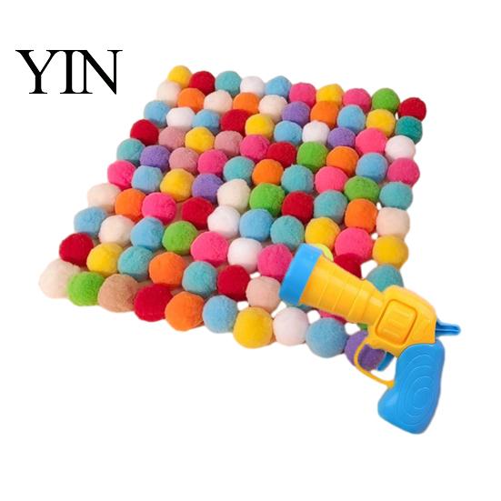 Fun Ejection Games for Pets Ball Launcher Cat Toy, Plush with Soft Fuzzy Cats Balls, Interactive Fetch Toy Bored Indoor Kittens Hands Free Play Tools