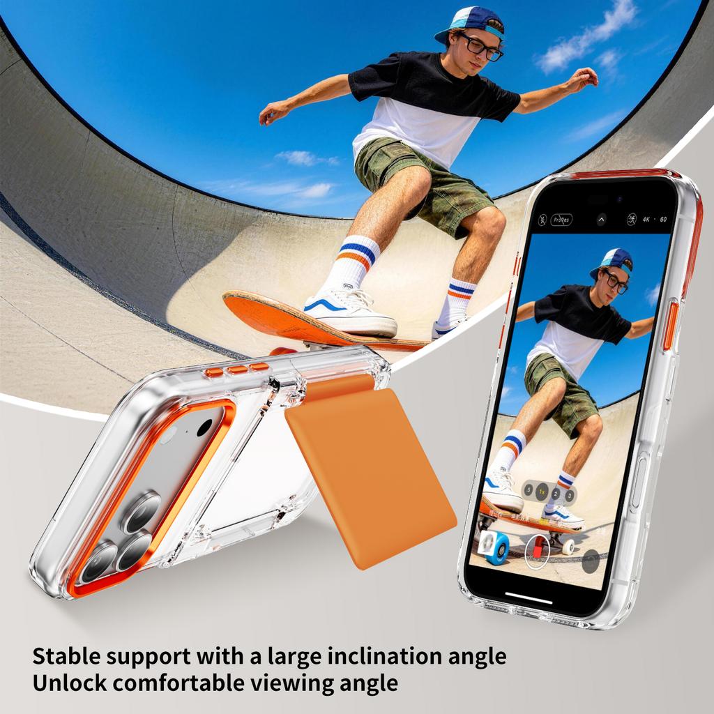 Clear Shockproof Card Holder Phone Case for iPhone 17 Pro Max 16 Plus 15 14 13 12 Full Protection Comfortable Grip Slim Cover