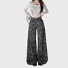 Damen Winterjeans mit hoher Taille und weitem Bein in Camouflage