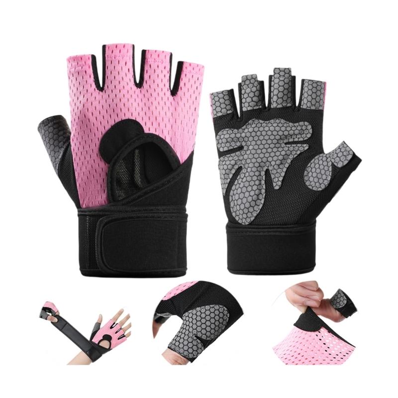Gym Fitness Gloves For Men Women Full Hand Padding Half Finger Gloves Workout Gloves For Weight Lifting Cycling Fitness