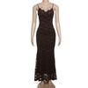 Women's Sexy Spice Fashion Suspenders Lace Design V-neck Wrap Hip Dress