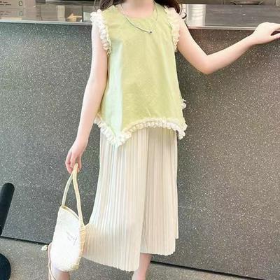 Women's Summer Outfit Set Children's Wide Leg Fashion Two-piece Set Casual Summer Outfit