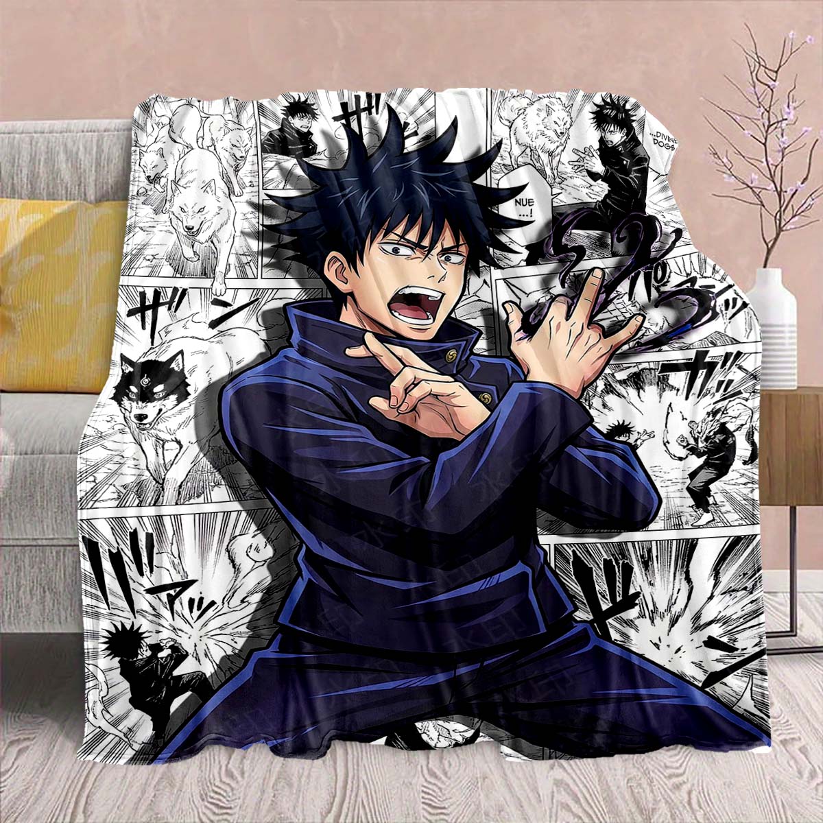 

Jujutsu Kaisen Anime Flannel Blanket - Soft Warm Perfect for Sofa, Bedding Camping Travel Office Home Decor 75x90cm