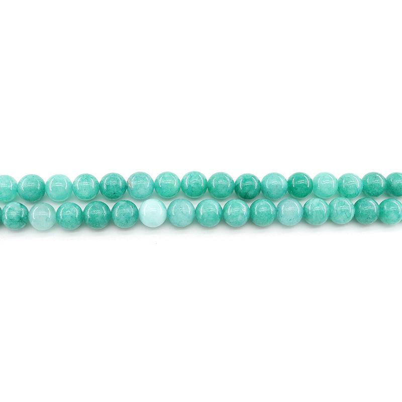 10mm Natural Green and White Stone Beads for DIY Jewelry Making