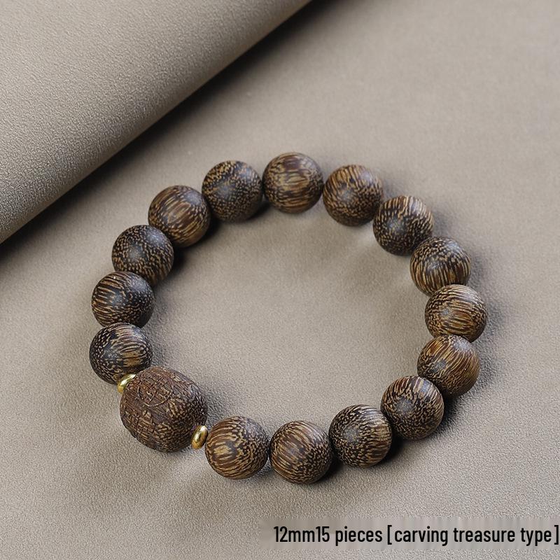 Vietnam Nha Trang Natural Agarwood Qinan Buddha Beads Bracelet for Men and Women