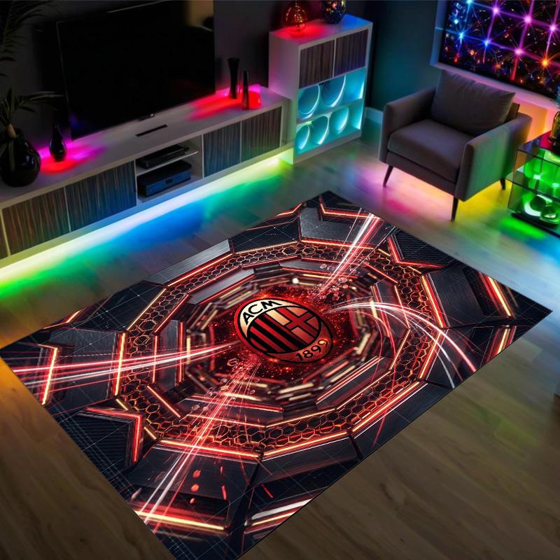 AC Milan Design Crystal Velvet Carpet Cozy Non?Slip Printed Rug For Bedroom Living Room Entrance