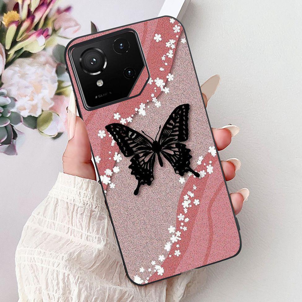 For Asus ROG Phone 9 Pro Back Cover For Asus ROG Phone 9 Case Silicone Cute Cat Luxury Love Funny Painted Shockproof Bumper