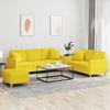 Vidaxl 3-Cz. Set de Living cu Perne, Galben Deschis, Textil