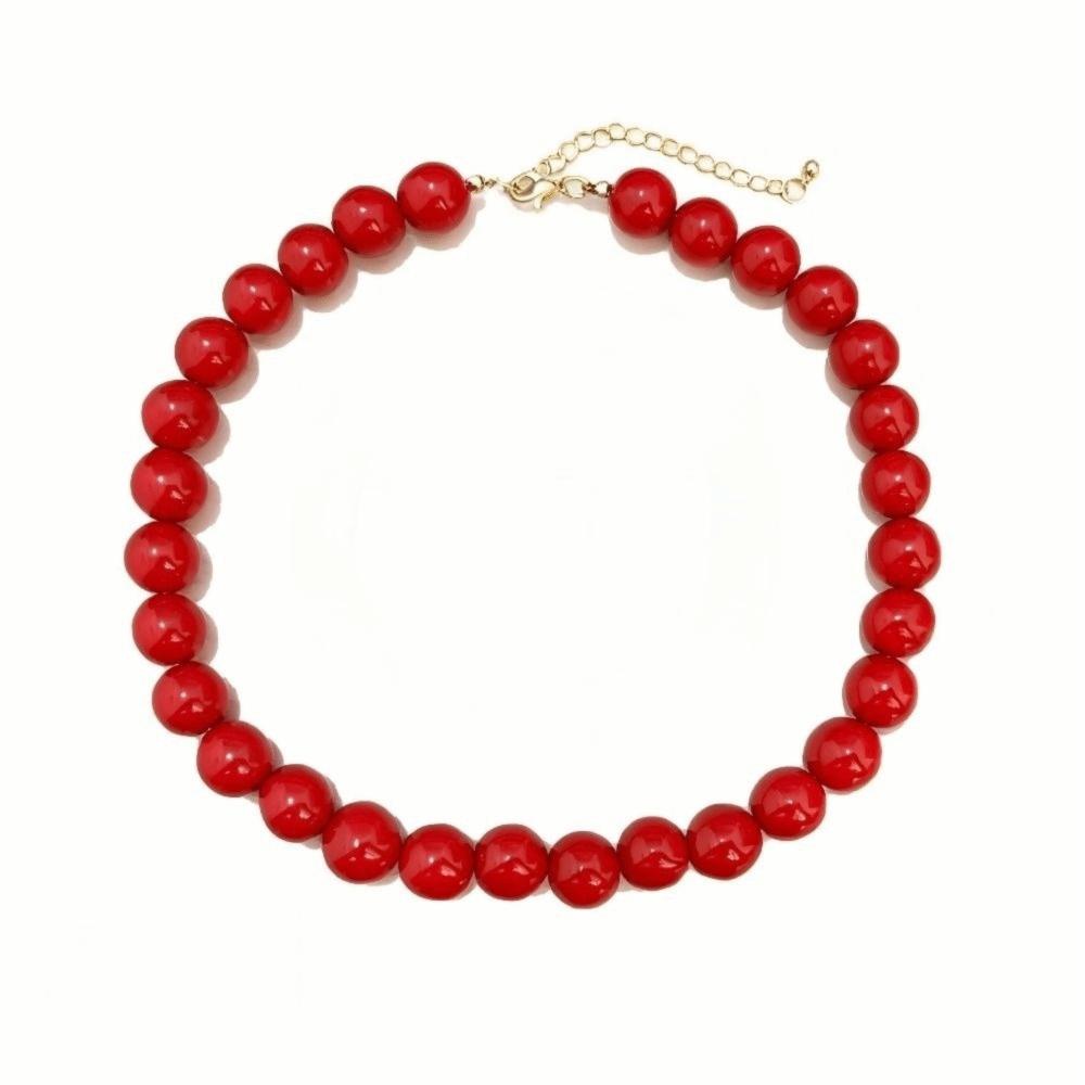 Collana Semplice in Acrilico con Perline Rotonde Collana con Perline Fatte a Mano Gioielli Fashion Statement Per Donne