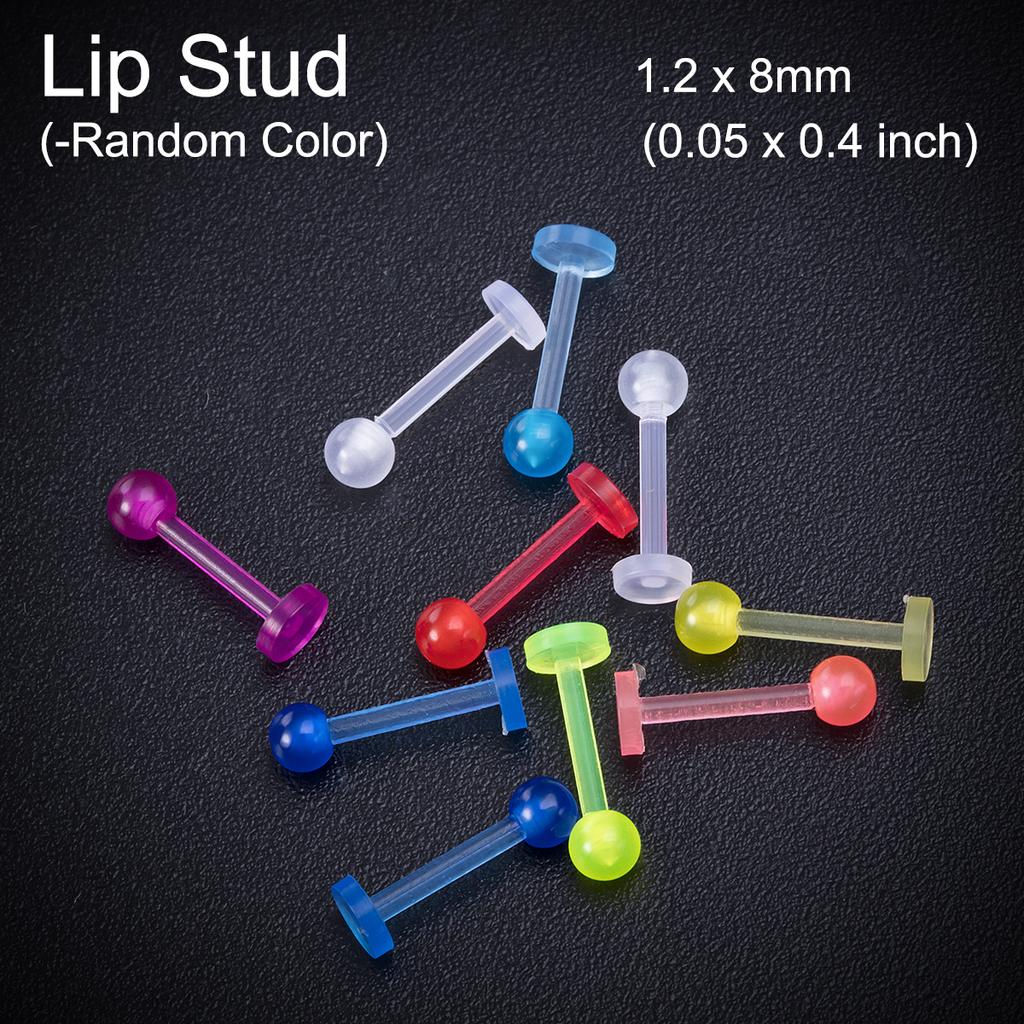 10/60pcs Glow In Dark Flexible Tongue Belly Lip Eyebrow Septum Ear Cartilage Daith Helix Piercing Earrings Punk Body Jewelry