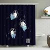 Space Cat Galaxy Shower Curtain Cute Kitten Universe Bathroom Decor Starry Night Home Decor Anime Shower Curtain Aesthetic