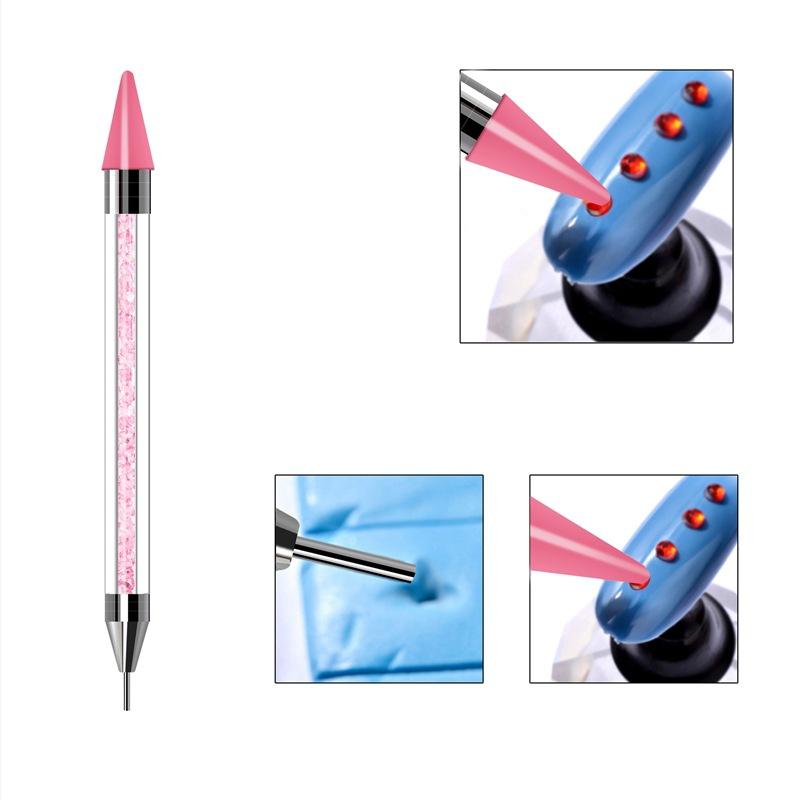 Dual-purpose Pick Up Rhinestone Tools Nail Art Dual Heads Acrylic Dotting Wax Pen Manicure Accessories Drill Gem Picking Picker