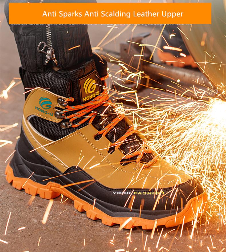 Indestructible Shoes for Men Work Boots Puncture Proof Safety Work Shoes for Men Anti-slip Labor Shoes Steel Toe Cap Sneakers