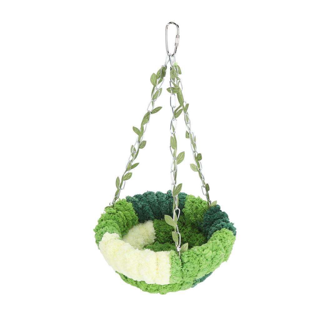 Pat cu hamac papagal, confortabil din lână moale de coral, cuib de dormit pentru păsări, pentru cușcă verde mare