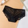 Lace Hollow Sexy Underwear Mid-waist Thin Mesh Transparent Briefs Seamless Breathable Women's Panties