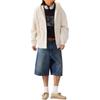 Levis Casual Comfortable Loose Solid Color Hooded Long Sleeve Denim Jacket Men jackets White 003L7-0000