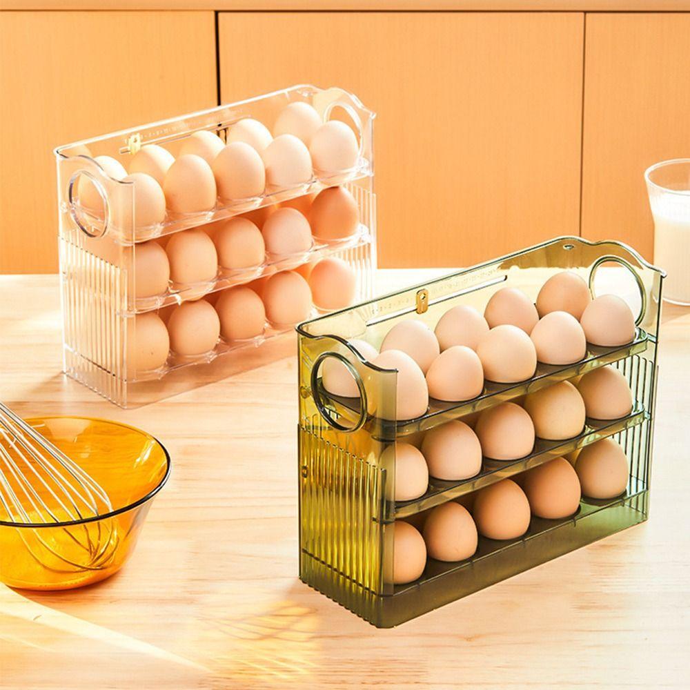 Placstic Egg Holder 30 Grid Egg Organiser New Refrigerator Egg Storage Box  for Kitchen Storage