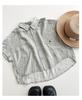 2026 Summer Striped Short-Sleeve Boys' Casual Loose Lapel Shirt Jacket