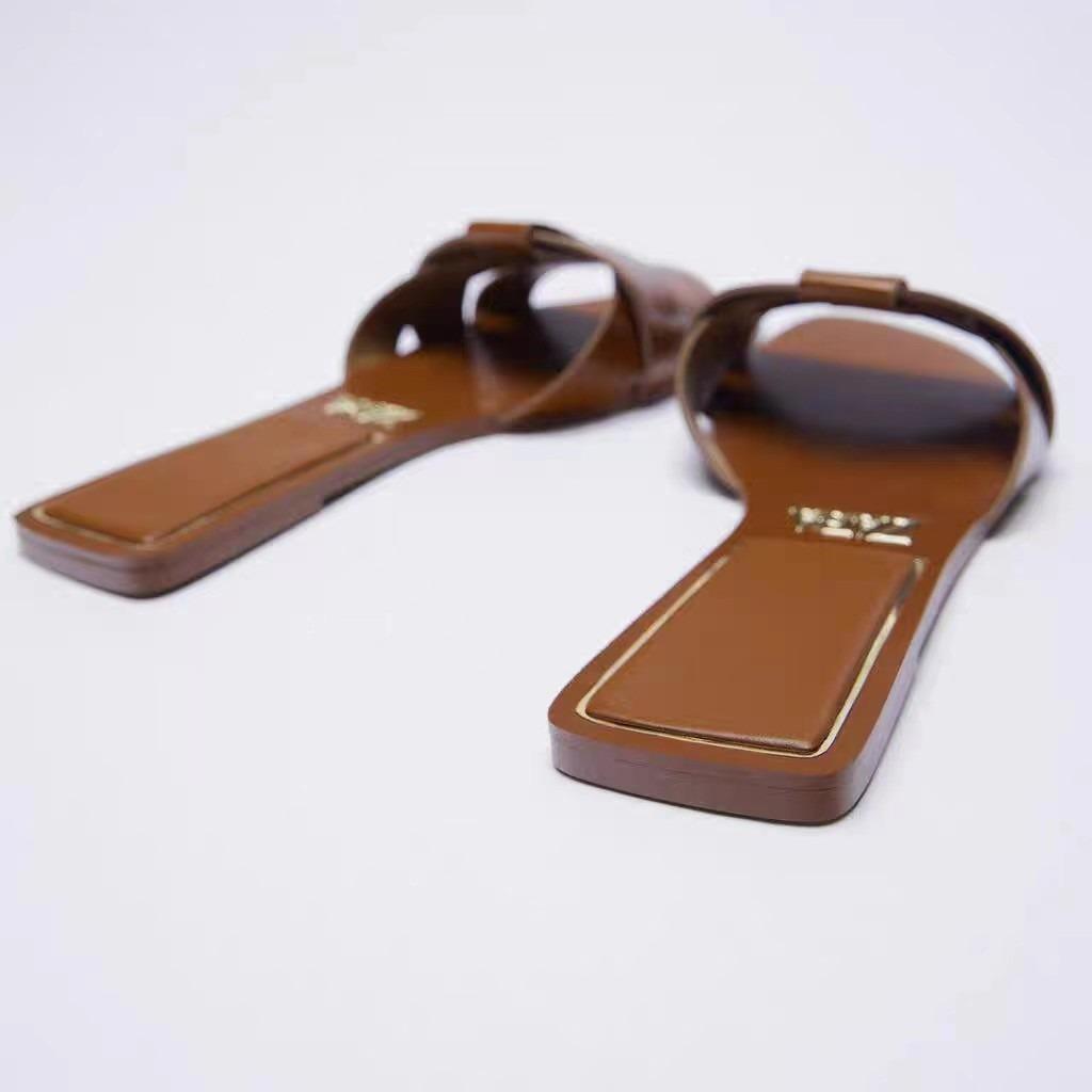 Übergröße Damenmode Pantoletten in Unifarben mit flachem Absatz