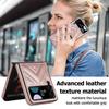 Fashion Leather Phone Case with Ring Bracket for Samsung Galaxy Z Flip 5 Case Z Flip 4 Case Z Flip 3 Folding Screen Anti-fall Protection Cover