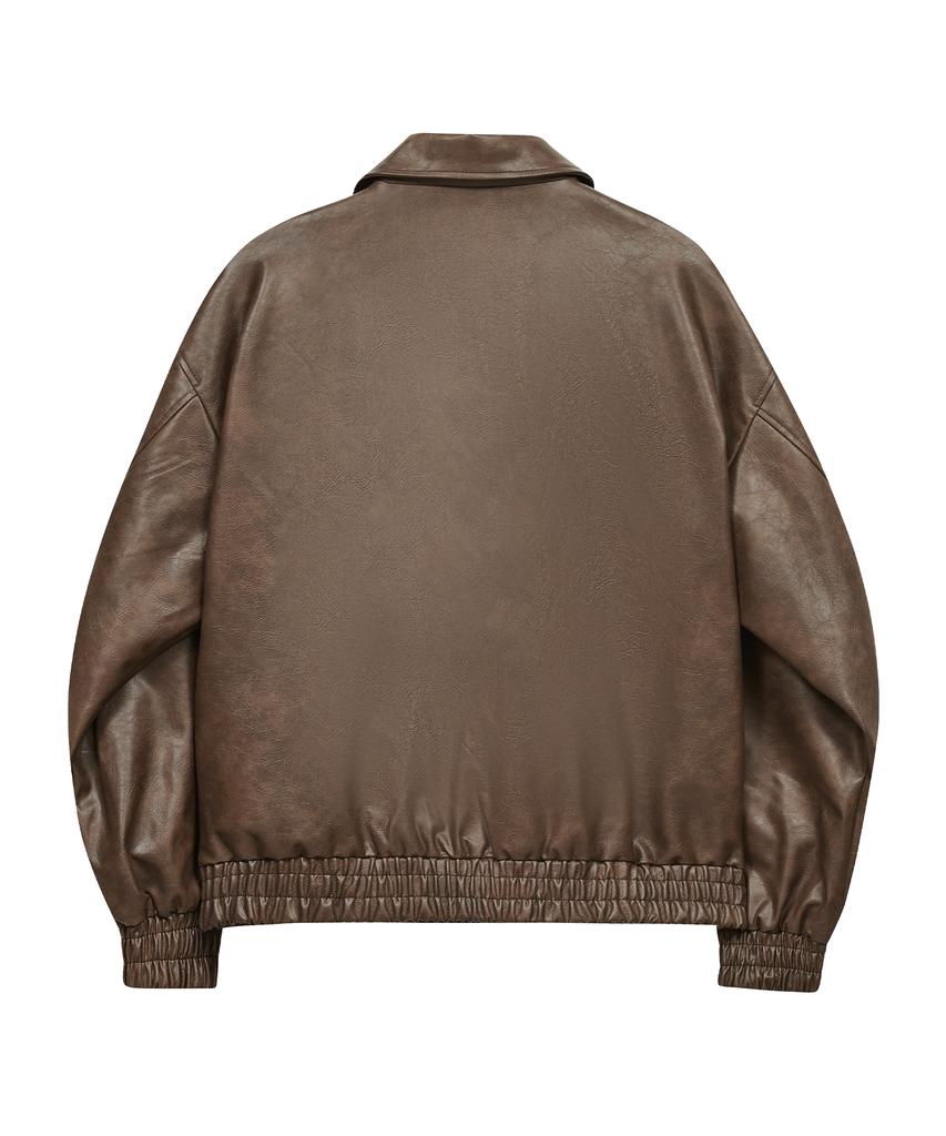 Standarderror 87-Stan009 [Renewal] Standard Blouson Leather Jacket Vintage Light Brown (C Type)