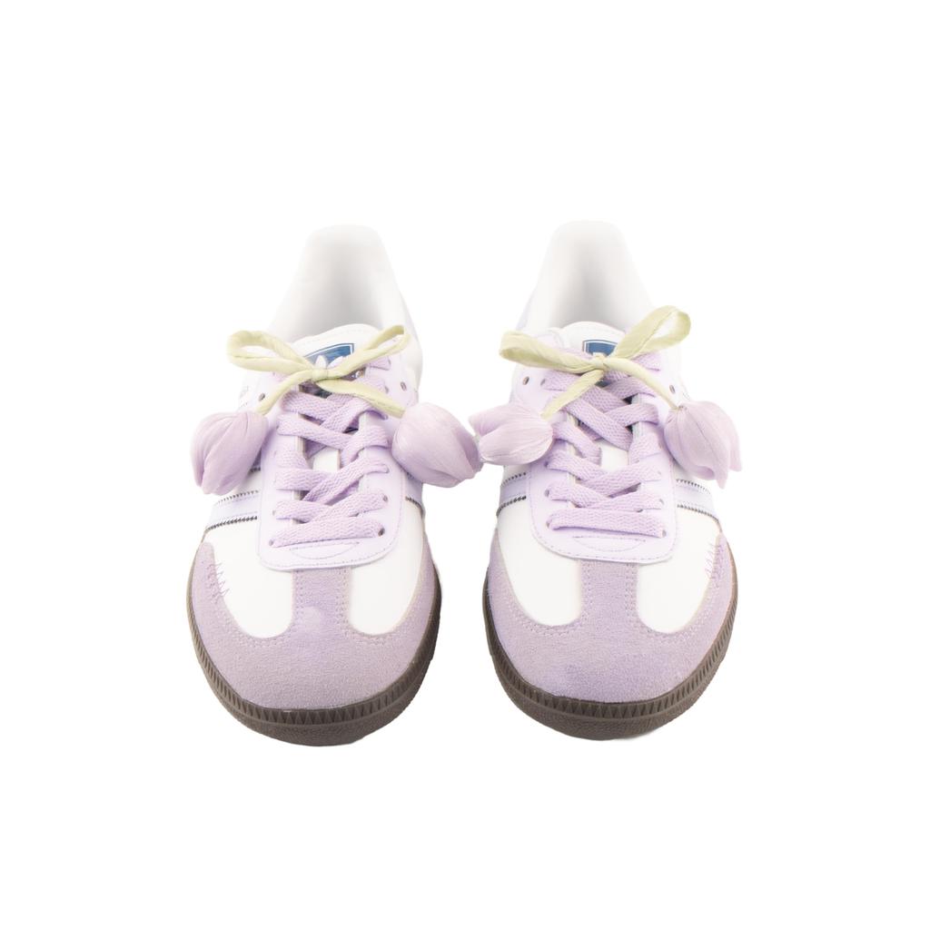 adidas Originals SAMBA OG Tulip Tales Abrasion Resistant Low Top Skateboard Shoes Unisex Light Purple B75806(Team1303- )