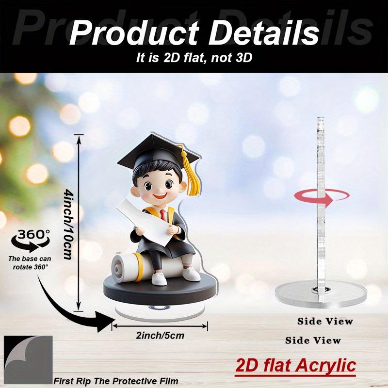 Graduation Season Boys and Girls Holding Scroll and Happy Brand Bachelor s Acrylic 2D Ornaments Commemorative Gift Keychains