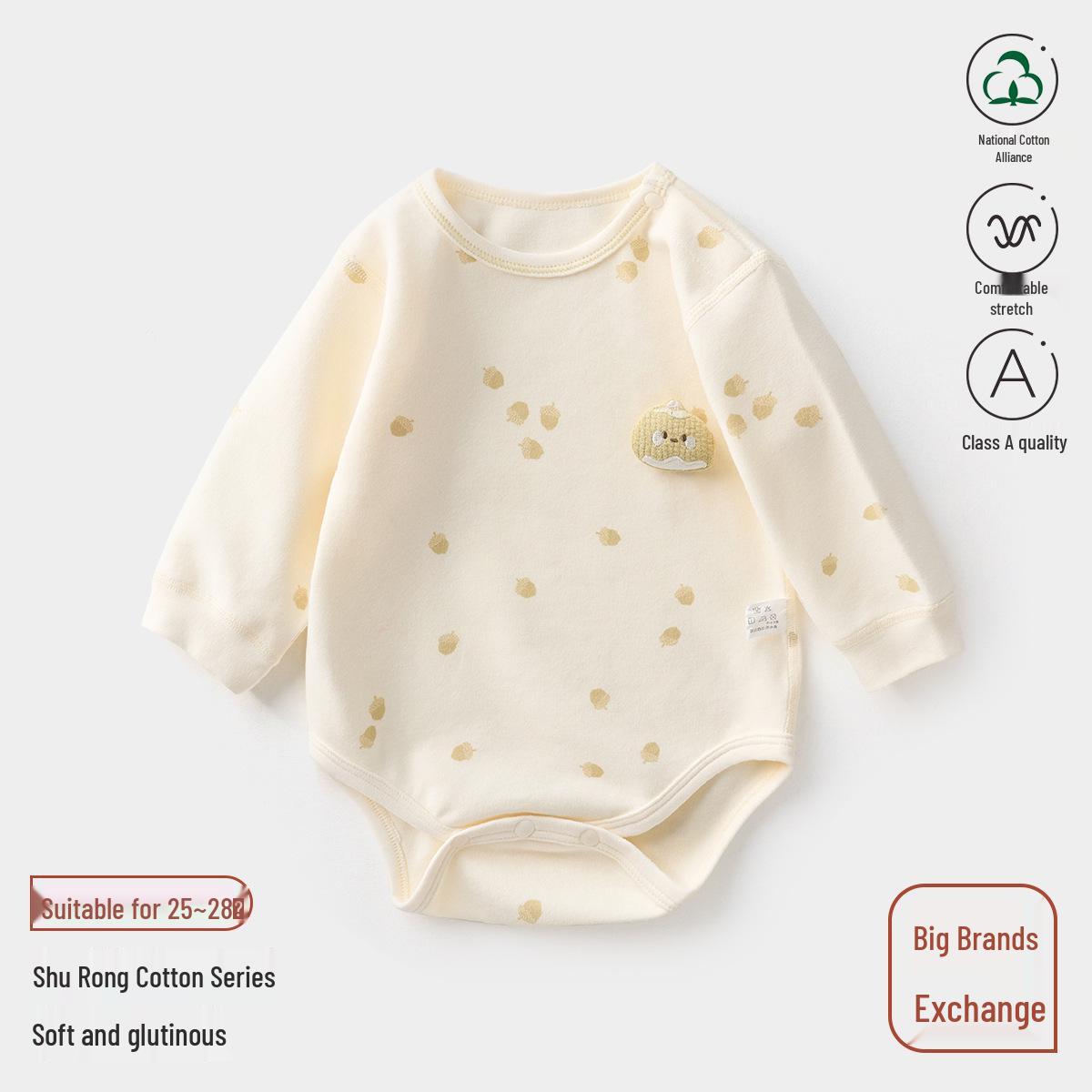 

Class A Pure Cotton Newborn Onesie: Spring/Autumn Baby Romper 66 cm бежевый