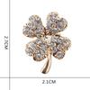 Gold-Plated Acrylic Four-Leaf Clover Brooch Pin Fashion Accessories