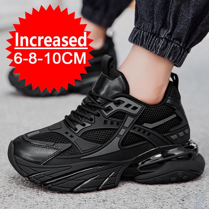 Men Mesh Elevator Shoes Height Increase Sneakers Shoes for 8/10CM Sports Casual Shoes Invisible Inner Heightening Shoes for Men