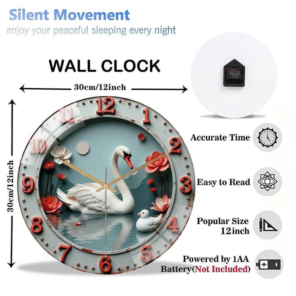 30x30cm Glass Wall Clock that Looks like a Social Media Feed
