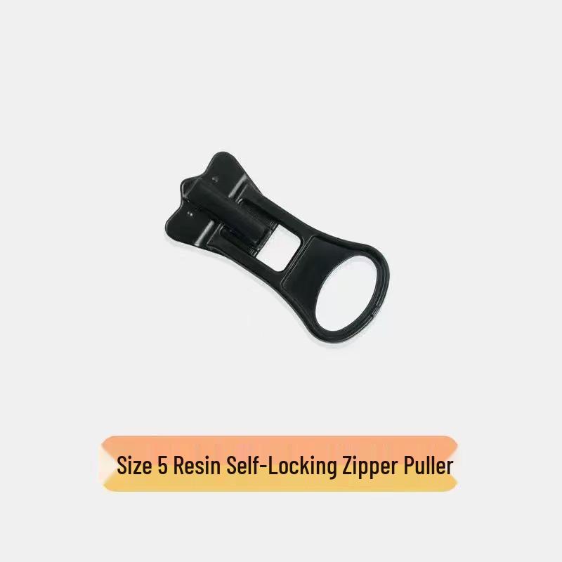 Resin Zipper with Disc Bottom Puller, Size 3/5/8, Self-Locking Zinc Alloy, Thickened Puller In Stock